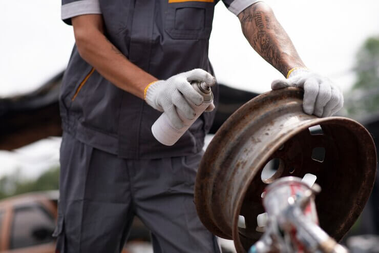 رنگ کردن رینگ با اسپری