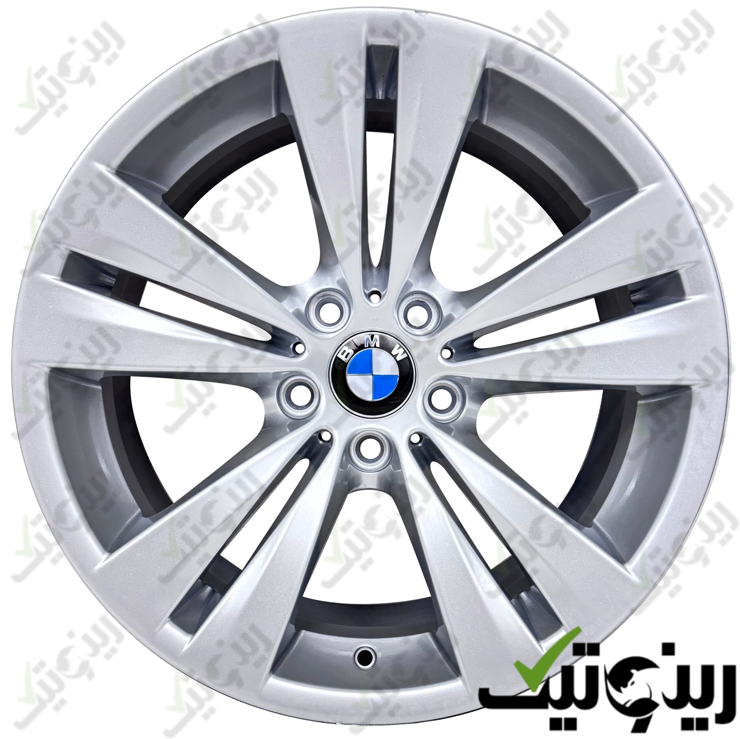 Made with LogoLicious Add Your Logo App رینگ فابریک بی ام و 630 سایز 18 اینچی رنگ رخ سیلور - Image 1