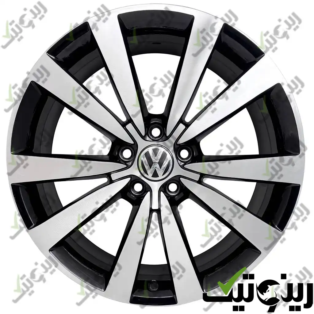 Original Volkswagen Beetle 19-inch machined black alloy wheel رینگ فابریک فولکس واگن بیتل 19 اینچی رنگ رخ تراش مشکی